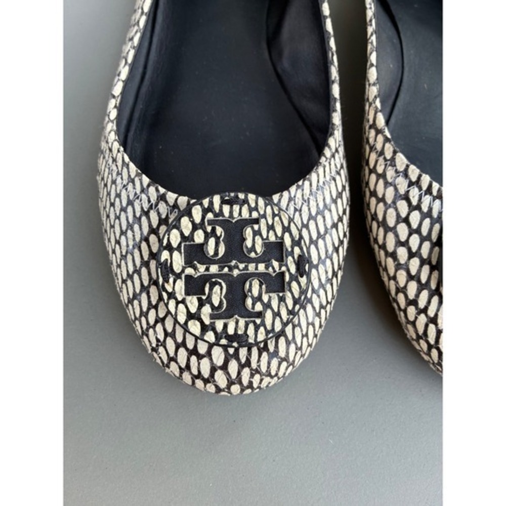 Tory Burch Minnie Travel Ballet Flats - King Cobra Printed Leather 10M - Picture 2 of 6